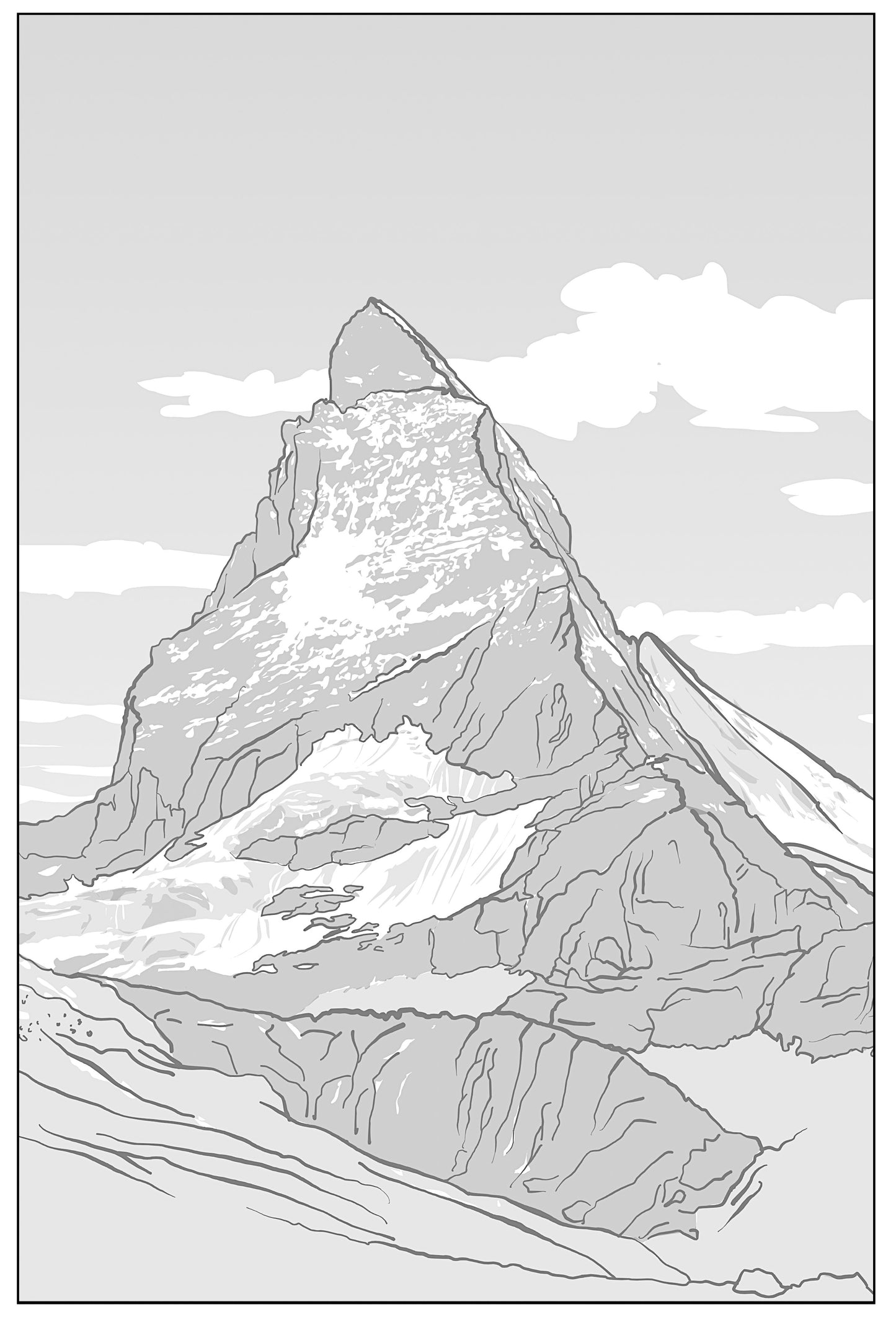 Echte Berge – zum Ausmalen