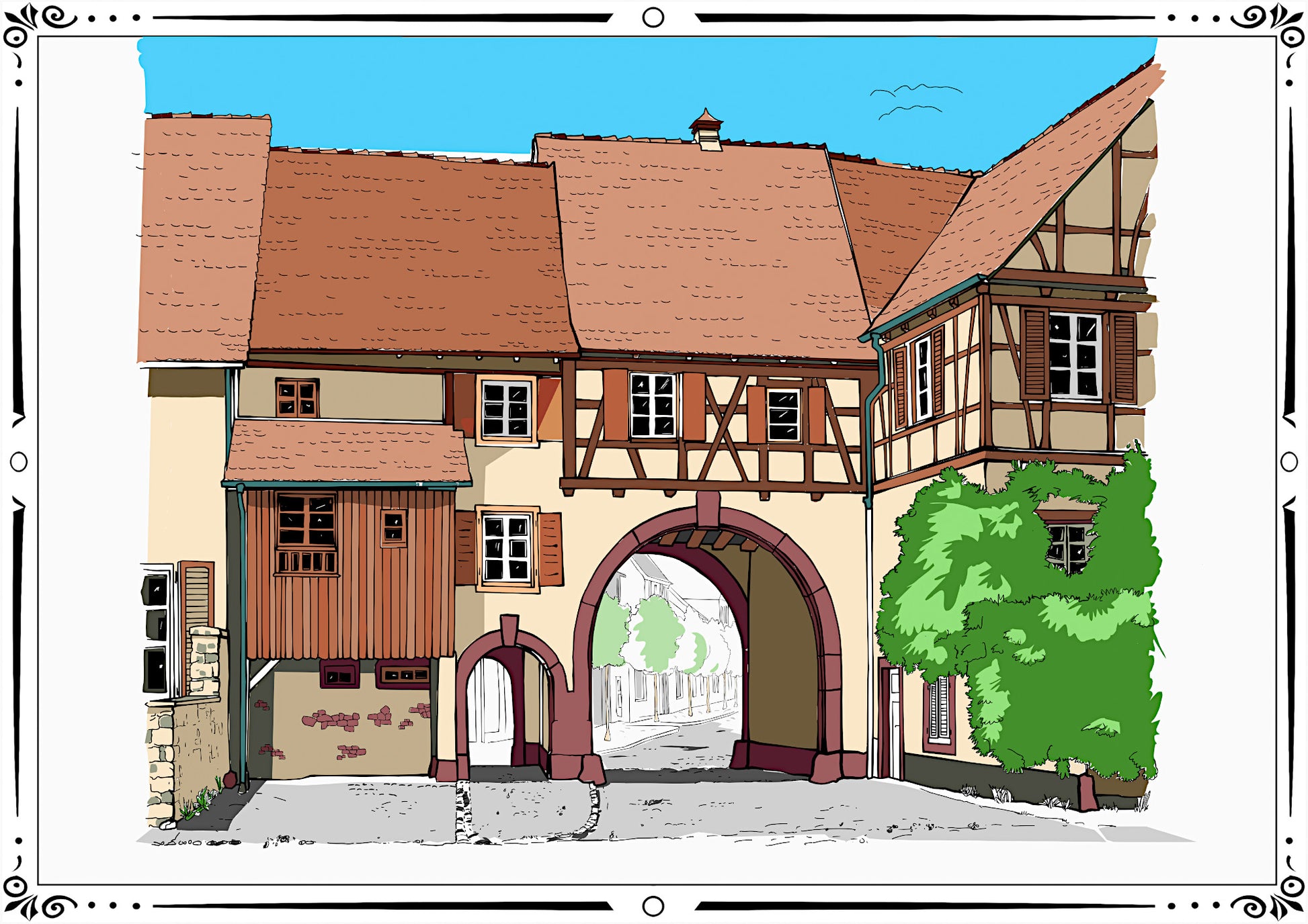 Ausgemaltes Motiv – Schwabentor