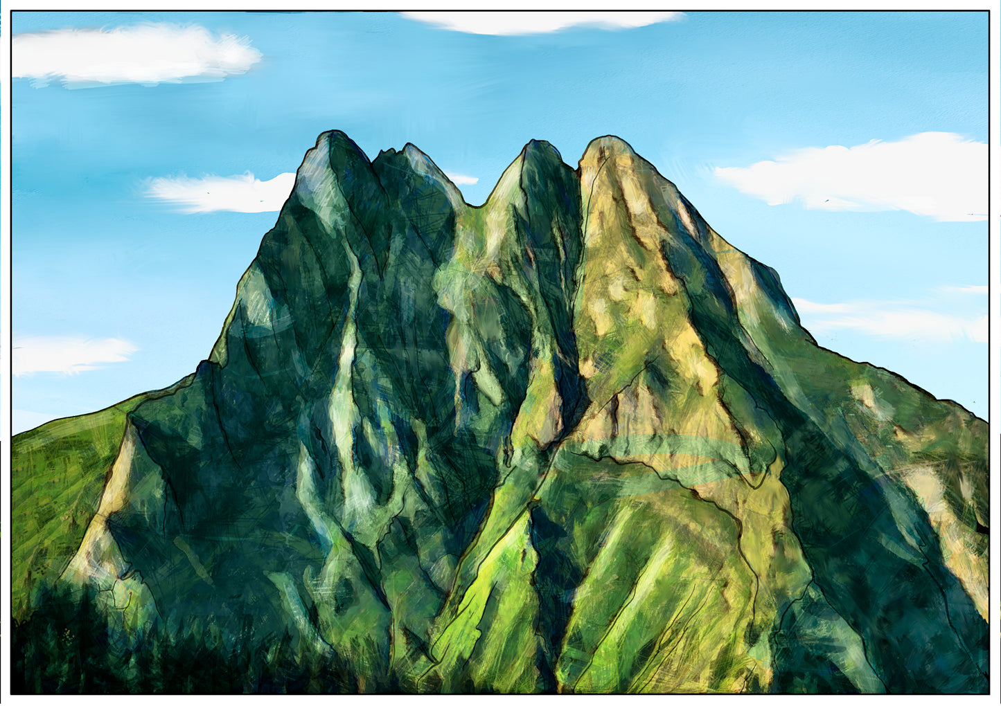 Echte Berge – zum Ausmalen