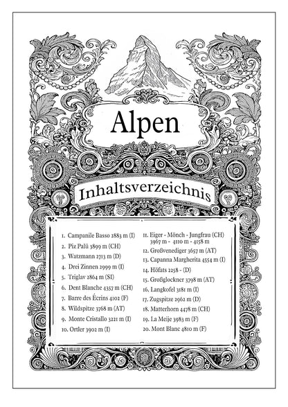 Echte Berge – zum Ausmalen